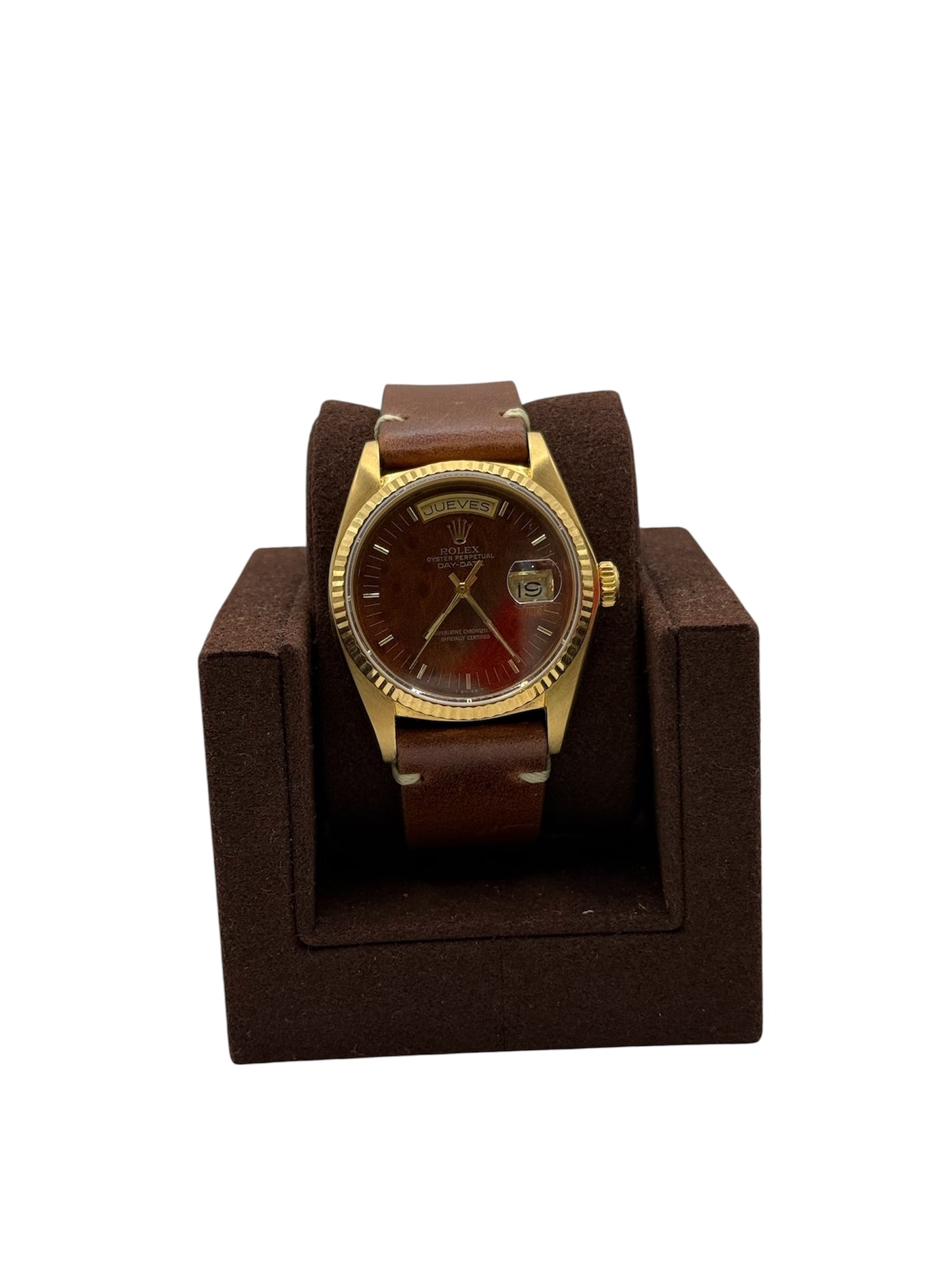 Day Date President 18038 - 36mm Spanish Wood Dial, Single Quick (1982)(Vintage)