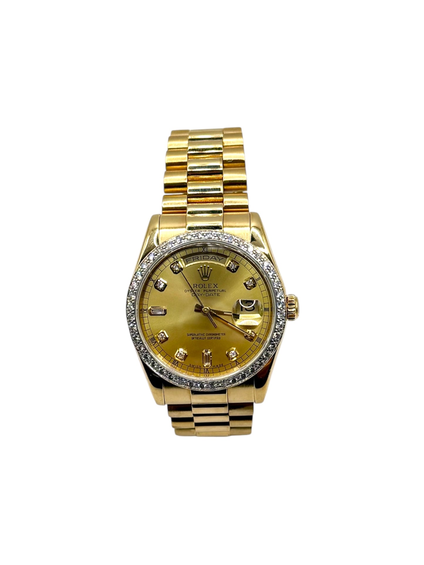 Rolex Day Date 36 (118238, F Serial) - Custom Champagne Diamond Dial