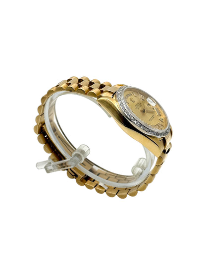 Rolex Day Date 36 (18038, 8 Million Serial) - Custom Champagne Roman Diamond Dial, Italian Bracelet