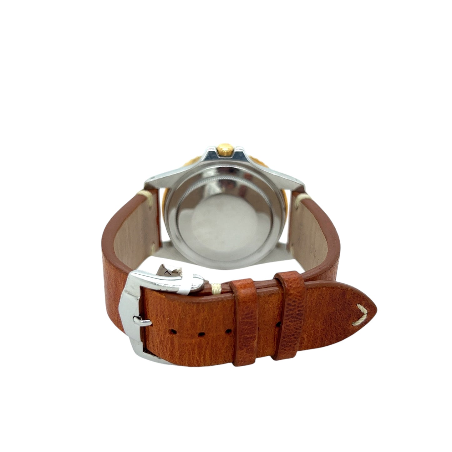 Rolex GMT-Master 1675 - 40mm Vintage Brown Root Beer Dial, Stainless Steel & Yellow Gold, Nipple Dial, Custom Leather Band (1975)