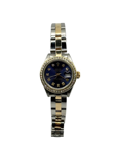 Rolex 2-Tone Datejust 26 (6917, 7 Million Serial) - Custom Blue Diamond Dial