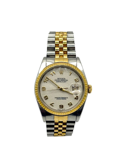 Rolex 2-Tone Datejust 36 (16233, W Serial) - White Anniversary Dial