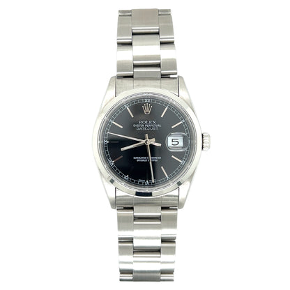 Rolex Datejust Ref. 16200 – Black Dial, Stainless Steel, 36mm