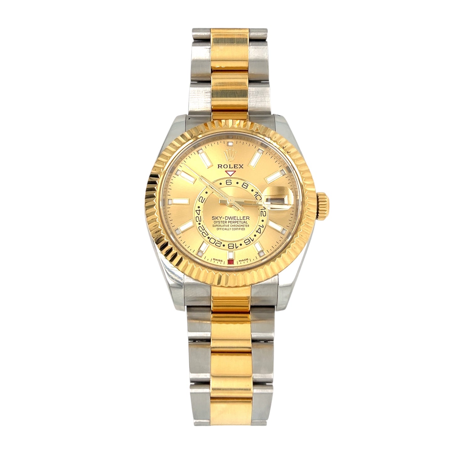 Rolex Sky-Dweller 326933 - 42mm- Steel & 18k Yellow Gold, Champagne Dial, Oyster Band