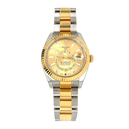 Rolex Sky-Dweller 326933 - 42mm- Steel & 18k Yellow Gold, Champagne Dial, Oyster Band