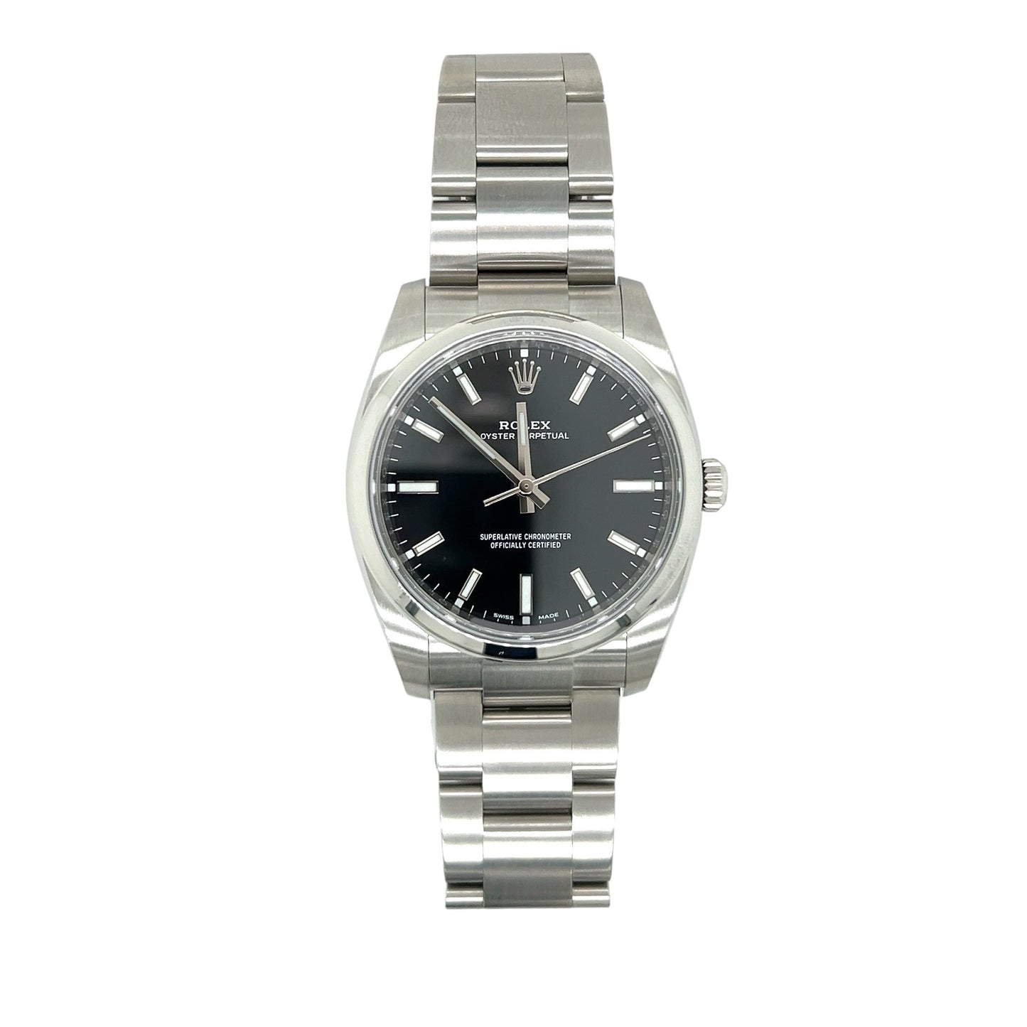 Rolex Oyster Perpetual 114200 – Stainless Steel, Black Dial, 34mm