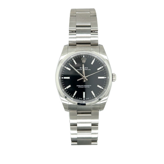 Rolex Oyster Perpetual 114200 – Stainless Steel, Black Dial, 34mm