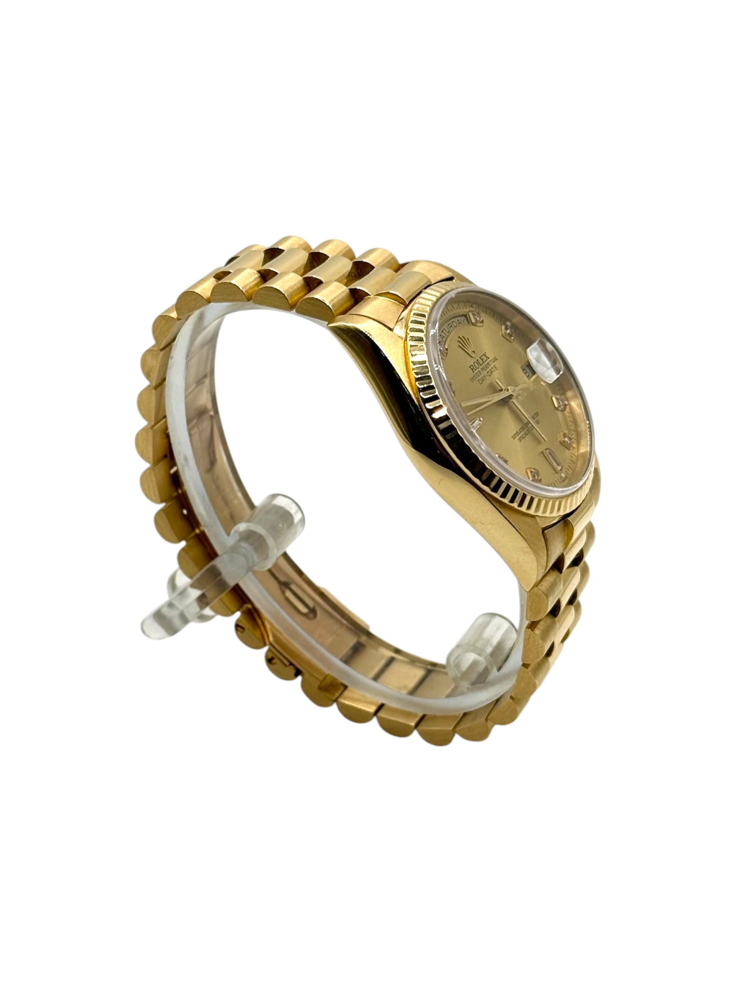 Rolex Day Date 36 (18238, L Serial) - Custom Champagne Diamond Dial
