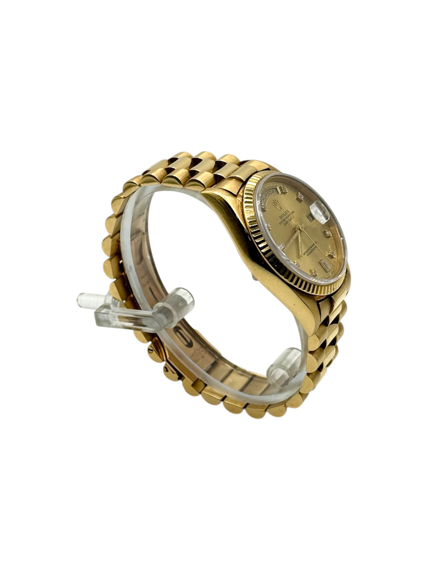 Rolex Day Date 36 (18238, X Serial) - Custom Champagne Diamond Dial