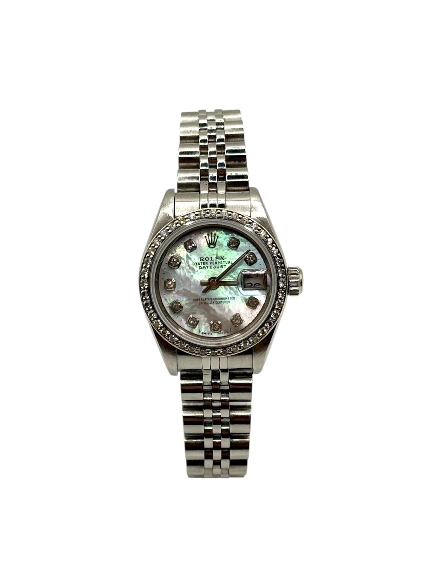 Rolex Datejust 26 (69240, X Serial) - Custom Mother of Pearl Diamond Dial, Custom Diamond Bezel
