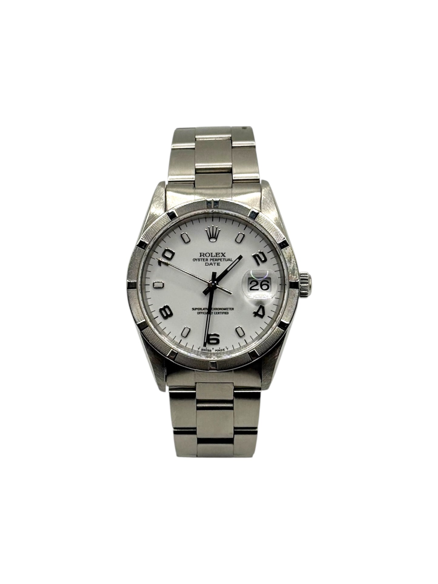 Rolex Date 34 (15210, U Serial) - White Arabic Dial