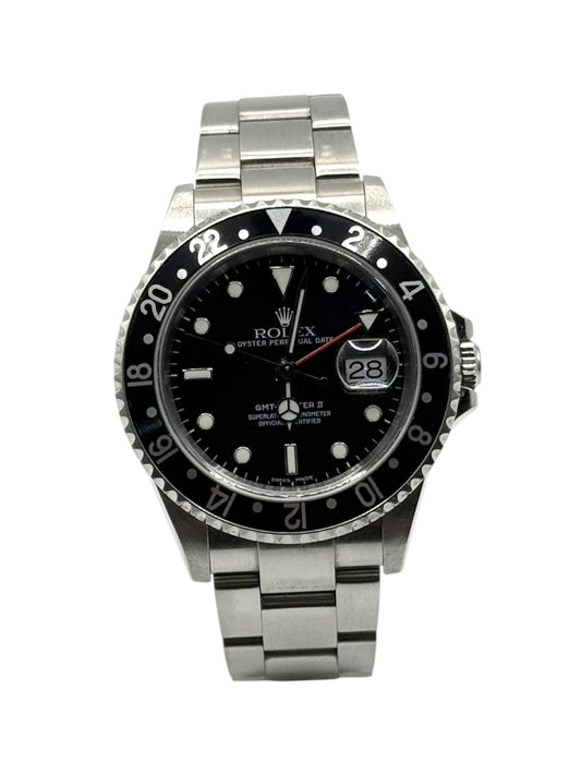GMT-Master II Black Bezel Black Dial, 2006, box and paper, D-serial 