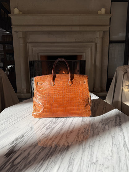 Hermes Birkin 40 Fauve Porosus Crocodile Bag (2012)