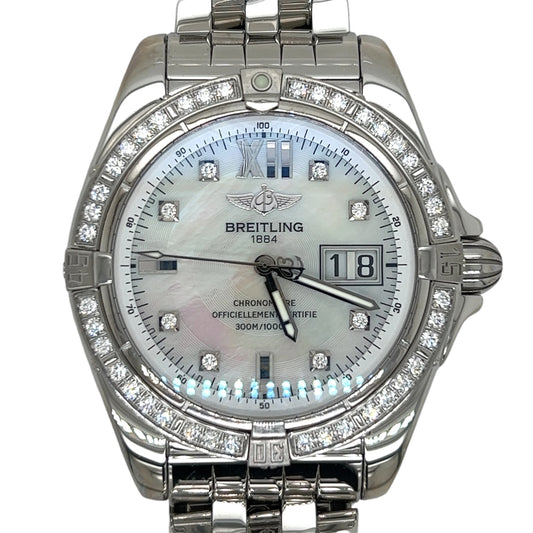 Breitling Cockpit - Stainless Steel - 41MM - MOP Dial - Diamond Bezel