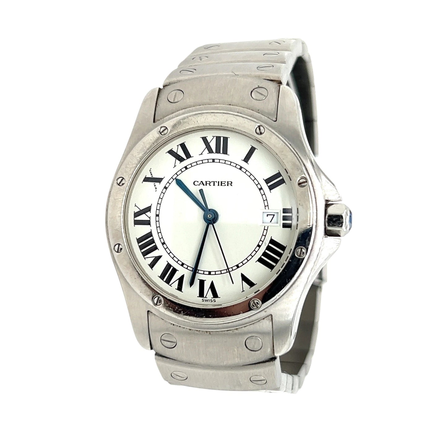 Cartier Santos Ronde 1561 - 29mm Stainless Steel, White Dial