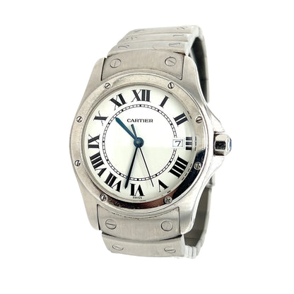 Cartier Santos Ronde 1561 - 29mm Stainless Steel, White Dial
