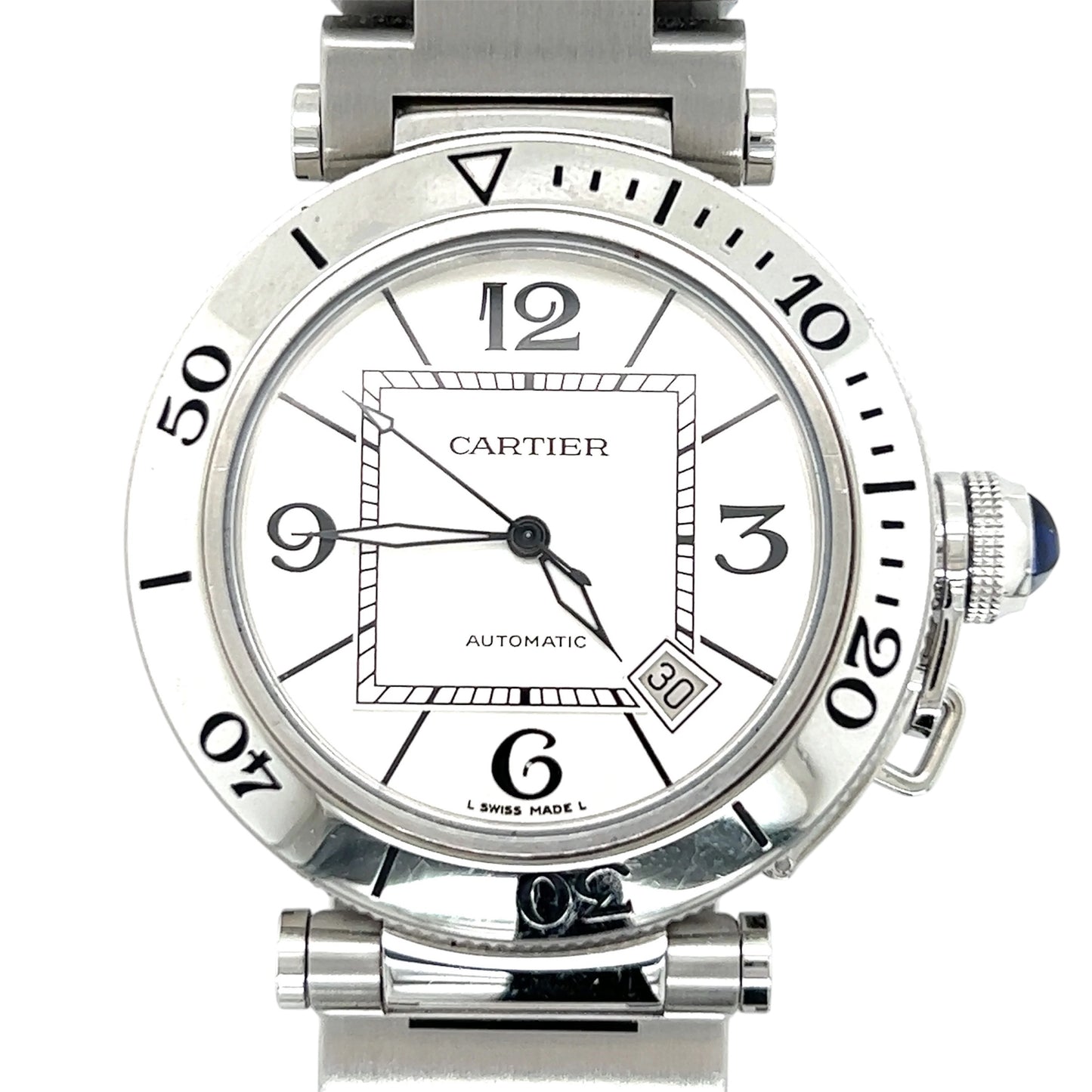 Cartier Pasha Seatimer 2790 - 40mm Stainless Steel, White Dial