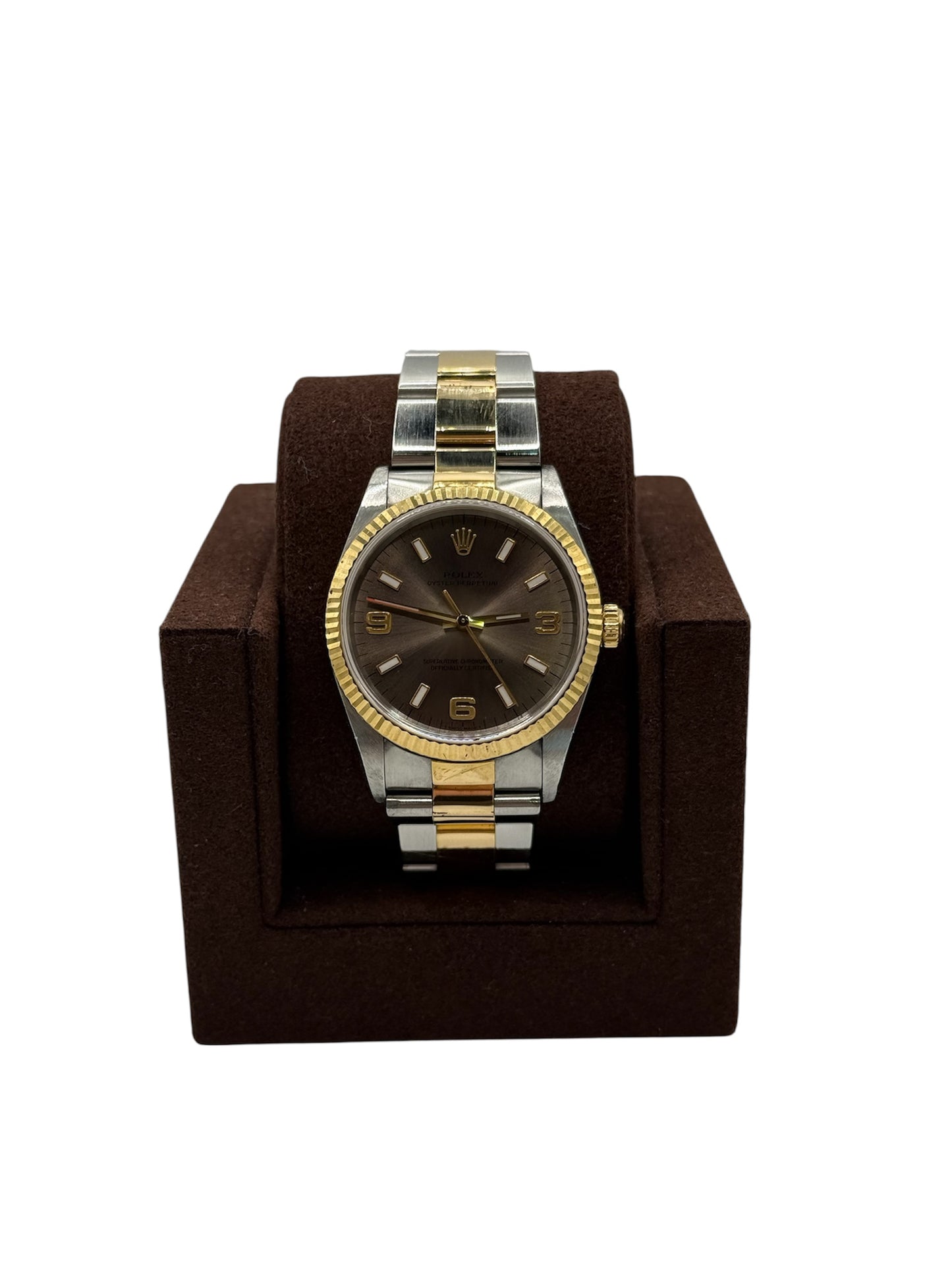 Rolex Oyster Perpetual 14233 - 34mm Two Tone, Brown Dial (U Serial, 1997)