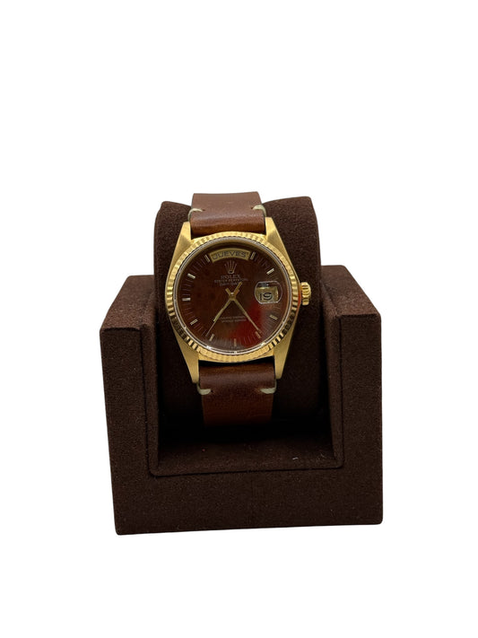 Day Date President 18038 - 36mm Spanish Wood Dial, Single Quick (1982)(Vintage)