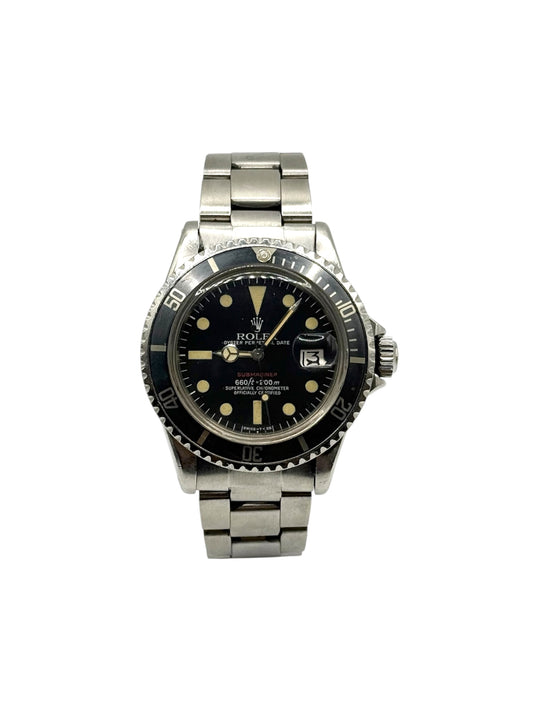 Rolex Red Submariner 1680 black dial 40mm stainless steel 1973 vintage watch